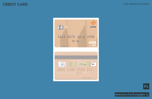 Beispielvorschau der Visa-Debitkarte der Access Bank Plc (Nigeria)